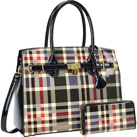 black burberry purse with plaid sides|burberry black and white bag.